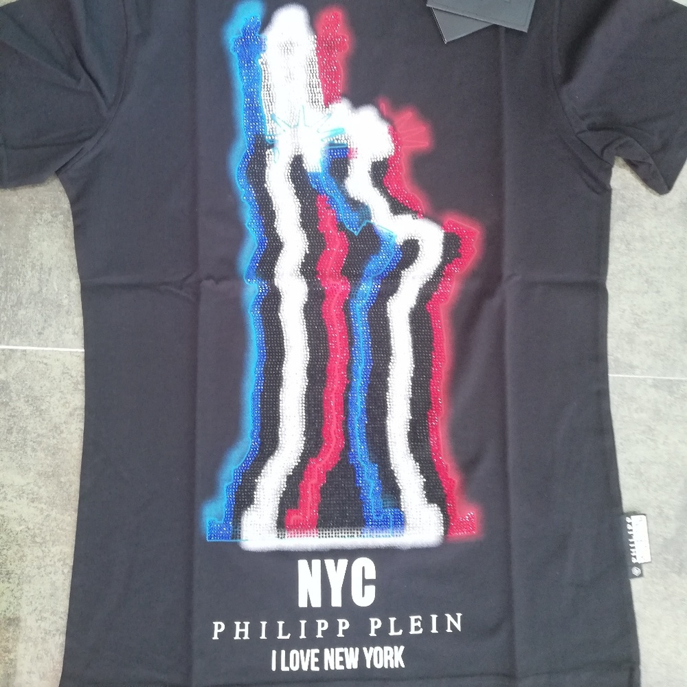 Philipp Plein black men lady liberty t-shirt